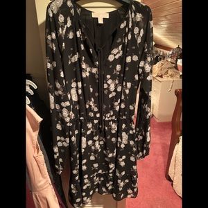 Michael Kors black floral mini dress